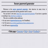 Secure password generator